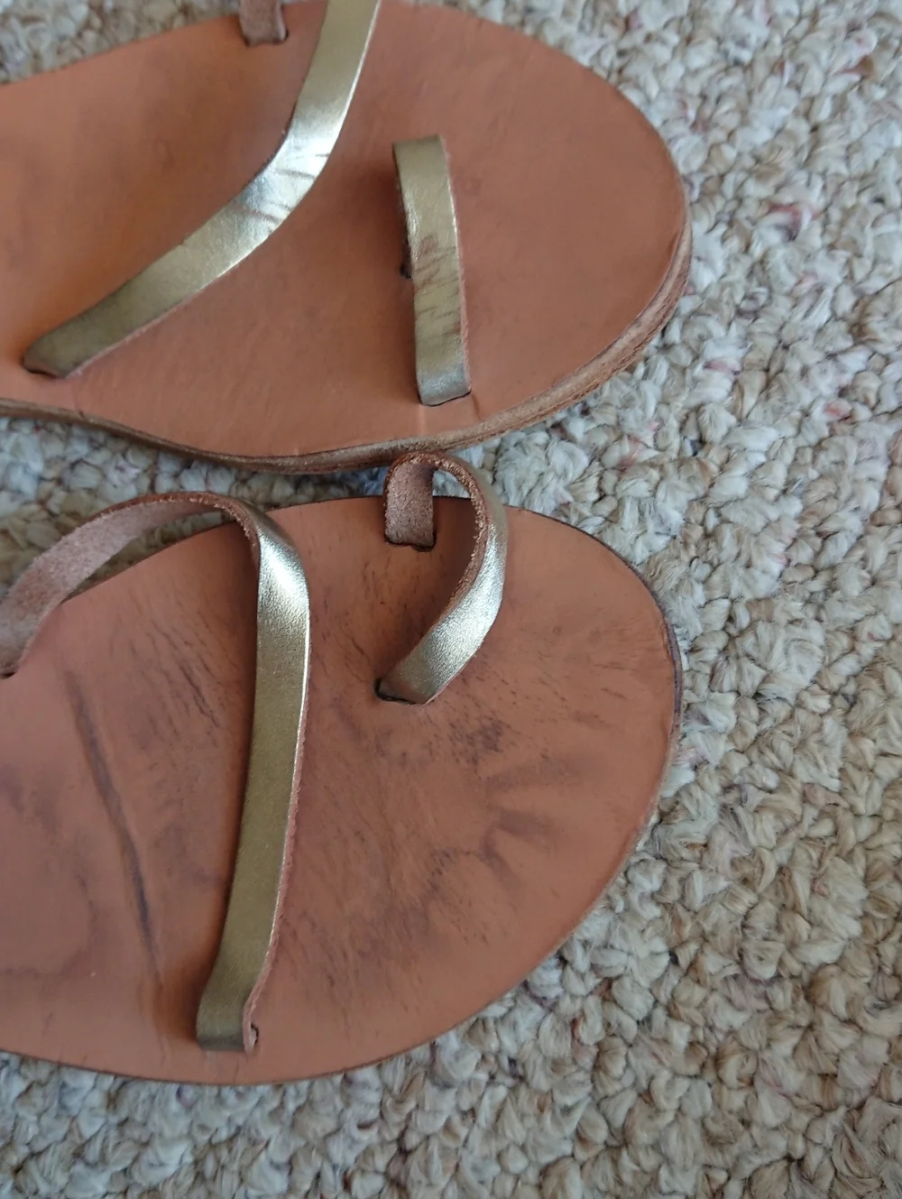 Ancient Greek Sandals Apli Eleftheria metallic-effect leather sandals size 6.5